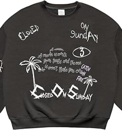 Saint Tears Men Graphic Sweatshirts Vintage Printing Sweatshirt Cotton Loose Crewneck Hoodies Pullover Product details